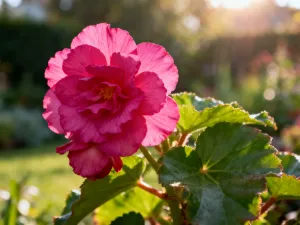 Zdrowe, zielone liście magnolii na gałęzi w słonecznym ogrodzie, ilustrujące wygląd rośliny po okresie kwitnienia.